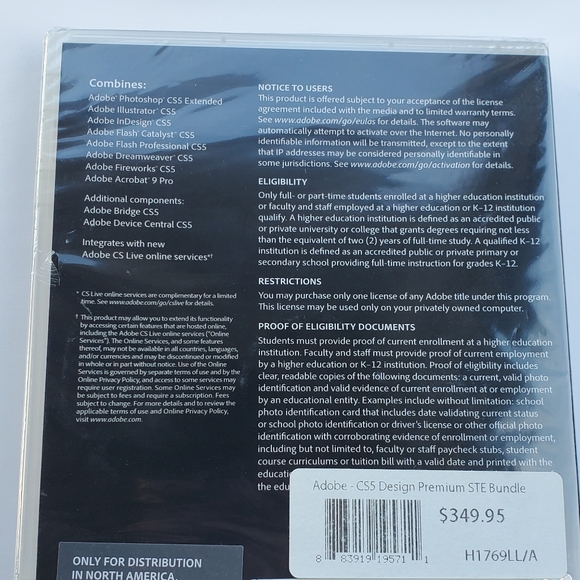 Adobe creative suite 5 new compatible with Mac only - Picture 2 of 2